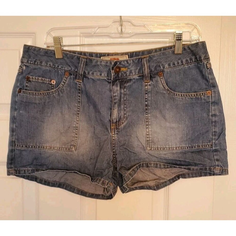 Vintage Y2K Route 66 Low Rise Daisy's Duke Denim Micro Shorts Cheeky Size 14